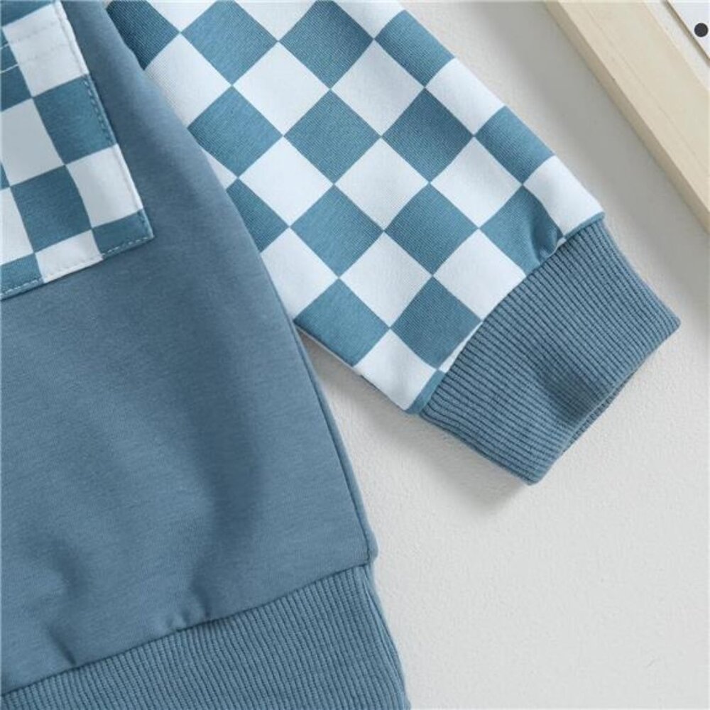 Fall Toddler Baby Boy Clothes 2Pcs Color Block Crewneck Sweatshirt‎ and Pants - Picture 4 of 7